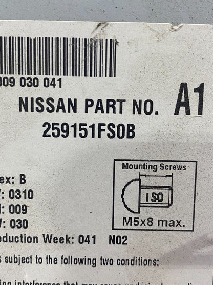2011-2014 Nissan Juke Stereo AM FM GPS Navigation Touch Screen Radio ad1512 DG6