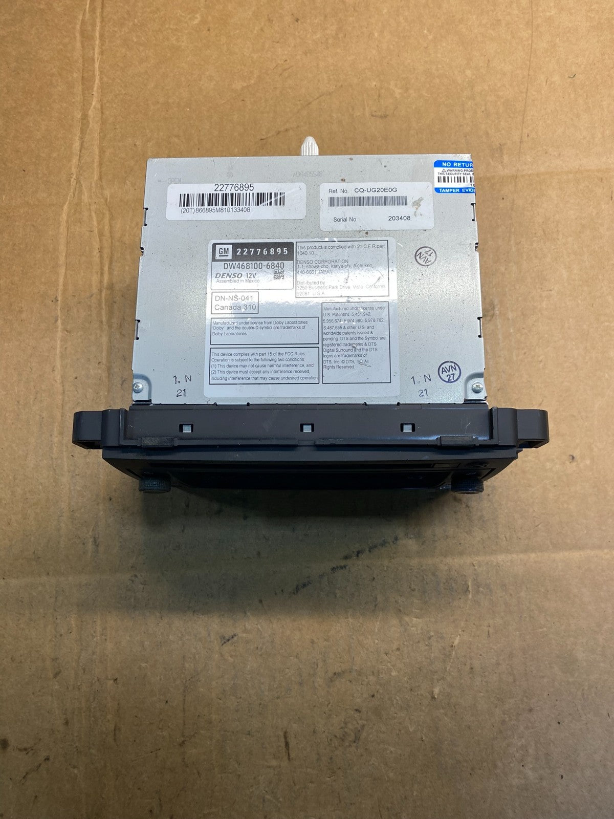 2007 to 2014 Chevrolet GMC Cadillac Radio Navigation Screen Display AB3825 DG3