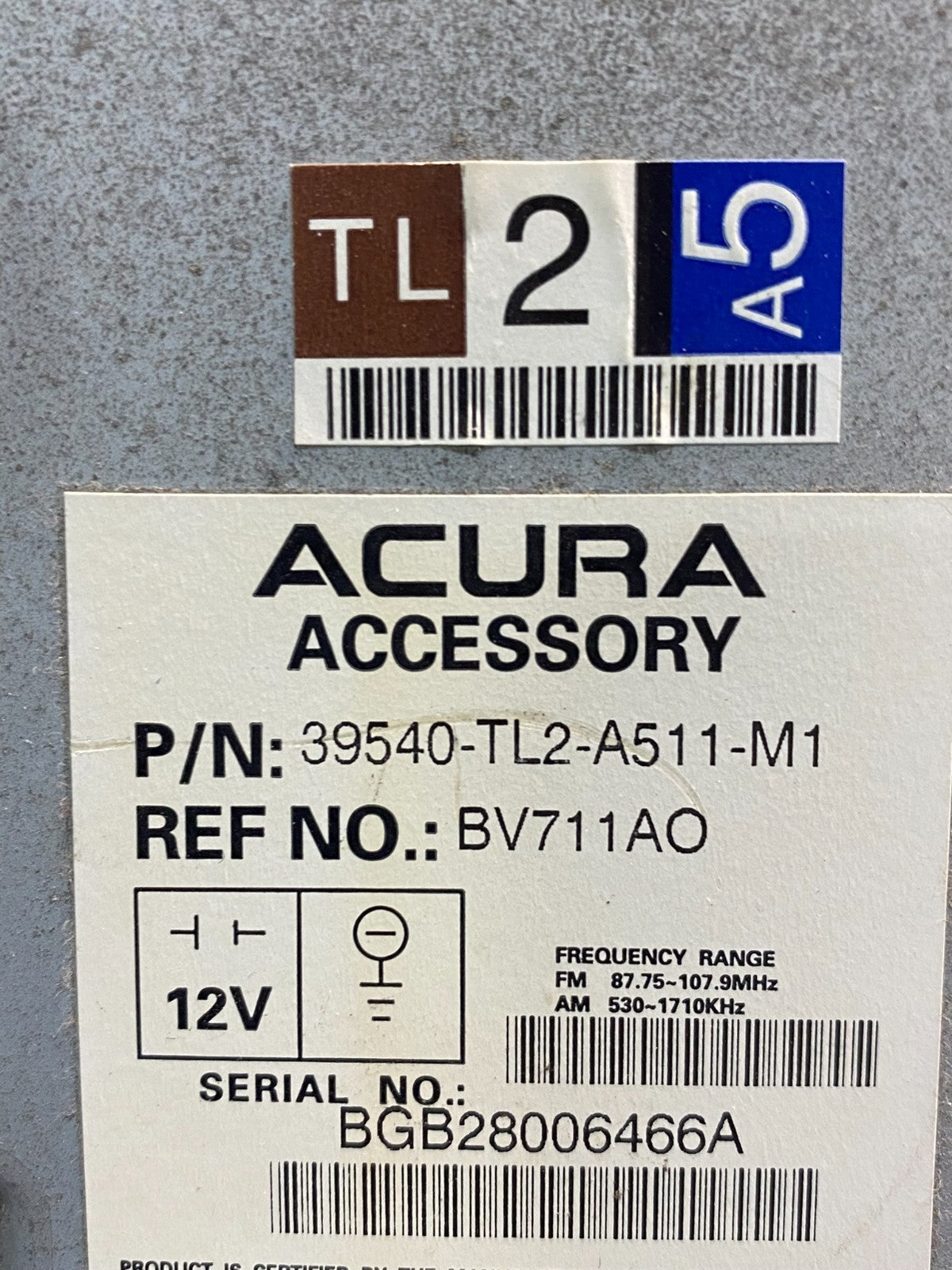 2011 to 2014 Acura TSX Audio Equipment Radio Receiver DVD AC8028 DG6