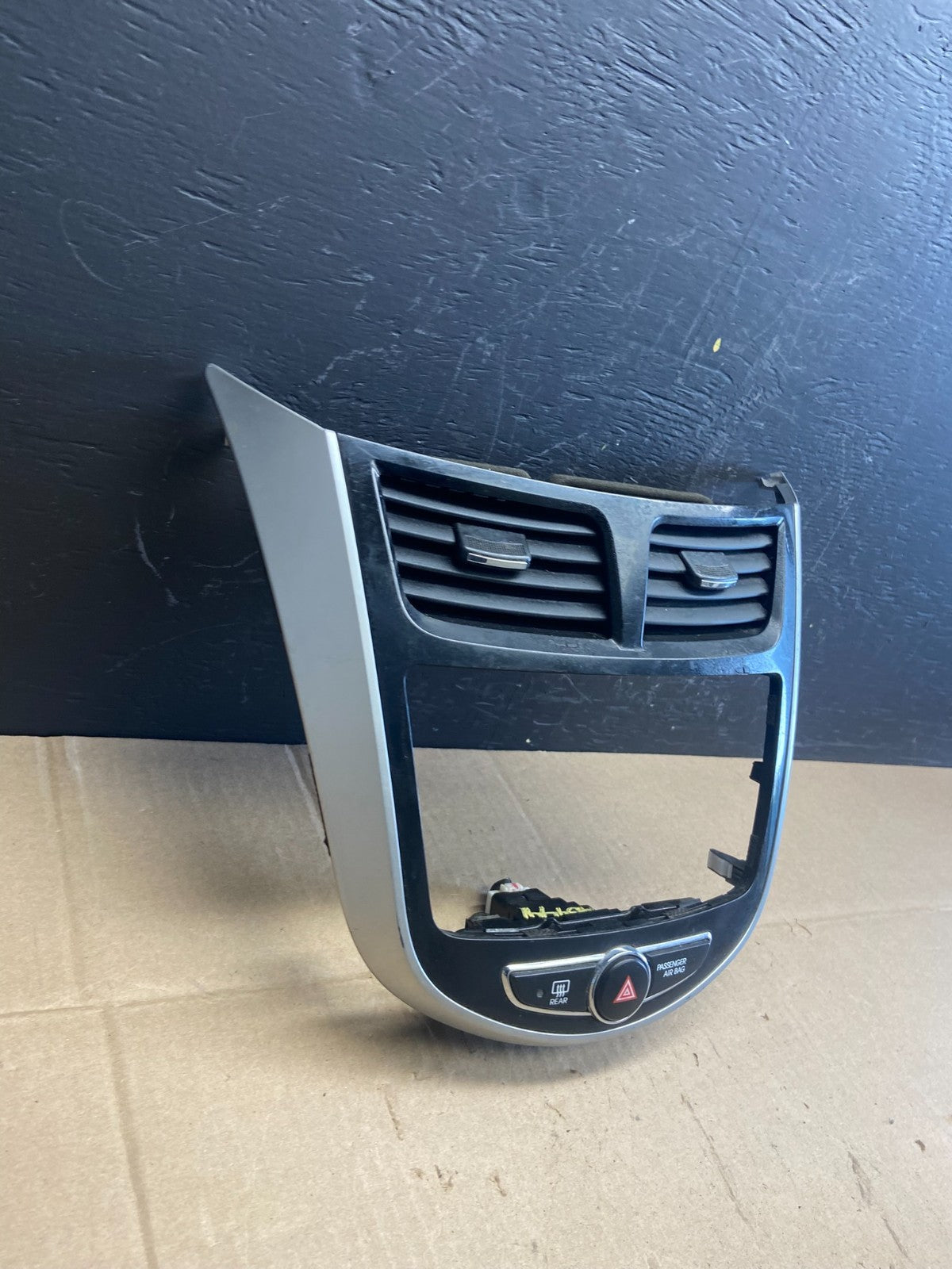 2012 to 2017 Hyundai Accent Center Radio Hazard Air Vent Bezel OEM ab9441 DG2
