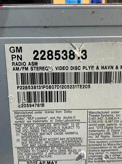 2011 to 2014 Cadillac CTS Am Fm Cd Player Radio Receiver ag9528 DG6