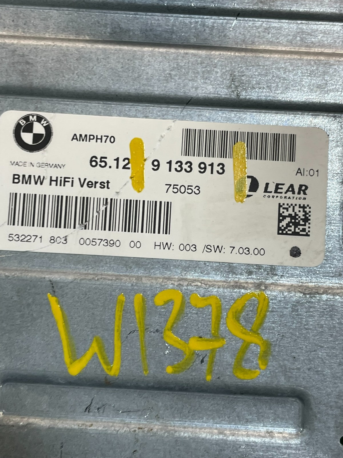 2007-2010 BMW X5 Top HiFi Lear Radio Audio Amplifier Amp OEM w1378 DG7