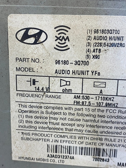 2011 to 2012 Hyundai Sonata Am Fm Cd Player Radio Receiver AE2264 DG6