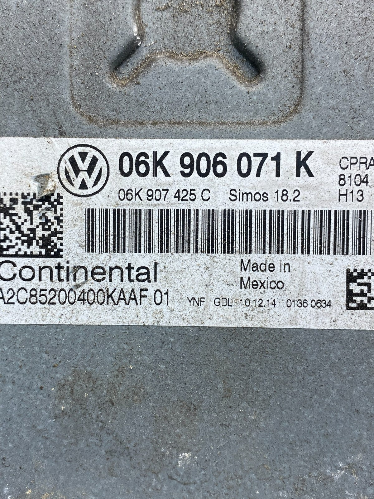 2015 Volkswagen Jetta Passat 2.0L ECM Engine Control Unit ECU ae6282 DG2