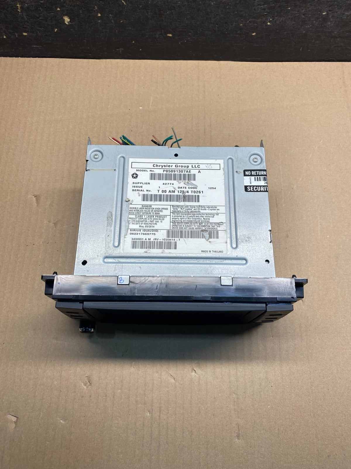 2007 2014 Jeep Dodge Chrysler Screen Display CD Player Satellite Radio AI0367 DG4