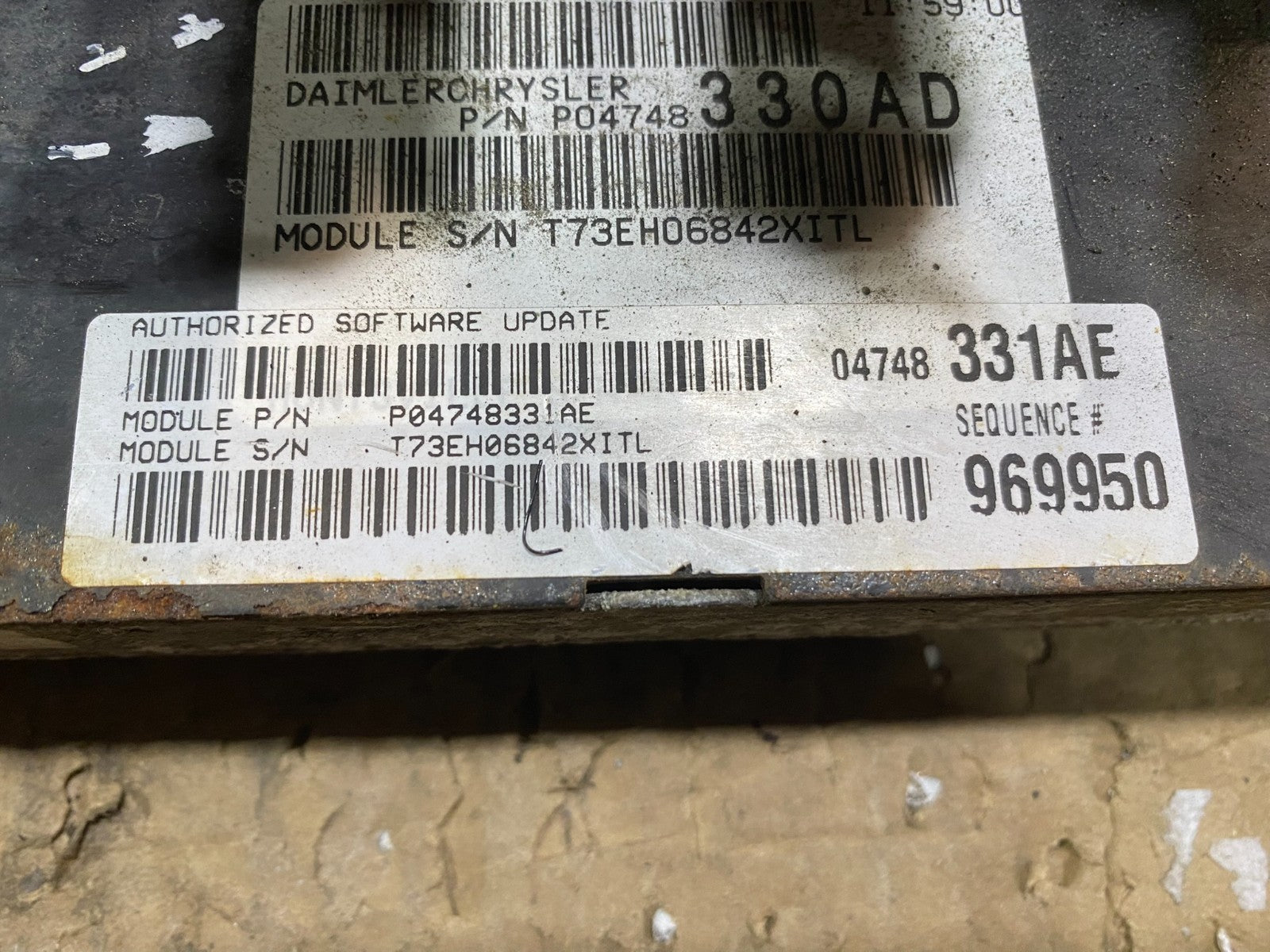 2008 Chrysler Pacifica Engine Control ECU ECM EBX Module Y1498  DG3