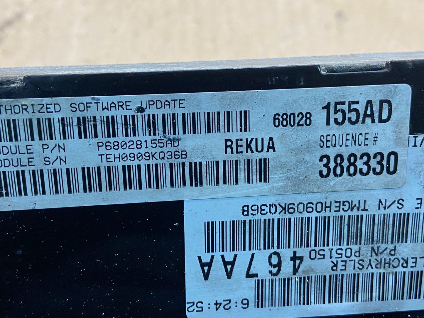 2009 to 2010 Jeep Grand Cherokee Computer Engine Control p68028155ad AG1470 DW2