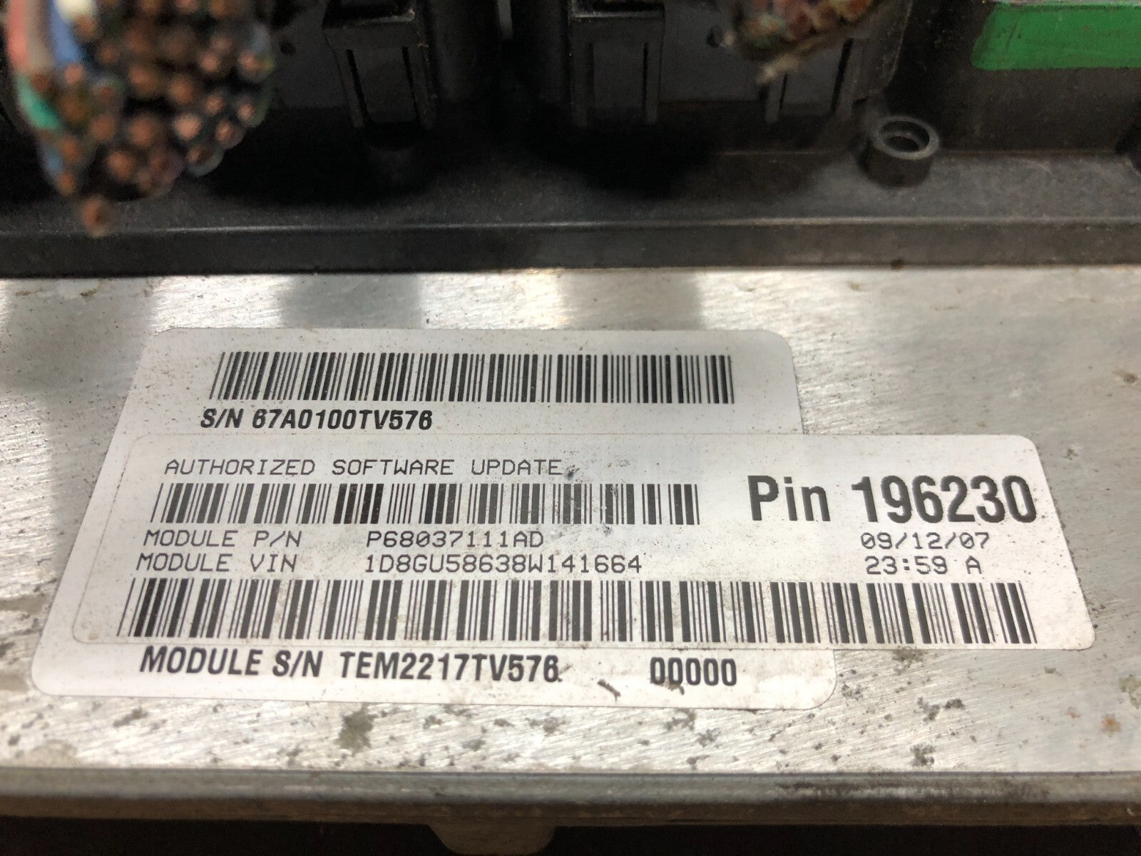 2008 Dodge Nitro 3.7L Engine Control Unit ECU ECM p68037111ad G3146 PS3