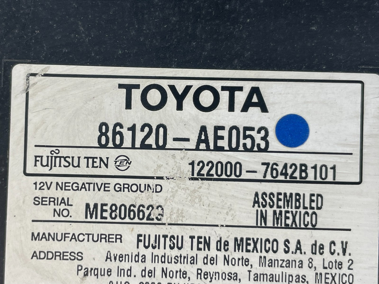 2004 to 2010 Toyota Sienna AM FM CD WMA Mp3 Radio Receiver AF5595 DG9