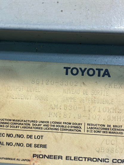 1992 1996 Lexus Es300 Radio Receiver Tape Casette Climate Control AE7408 DG6