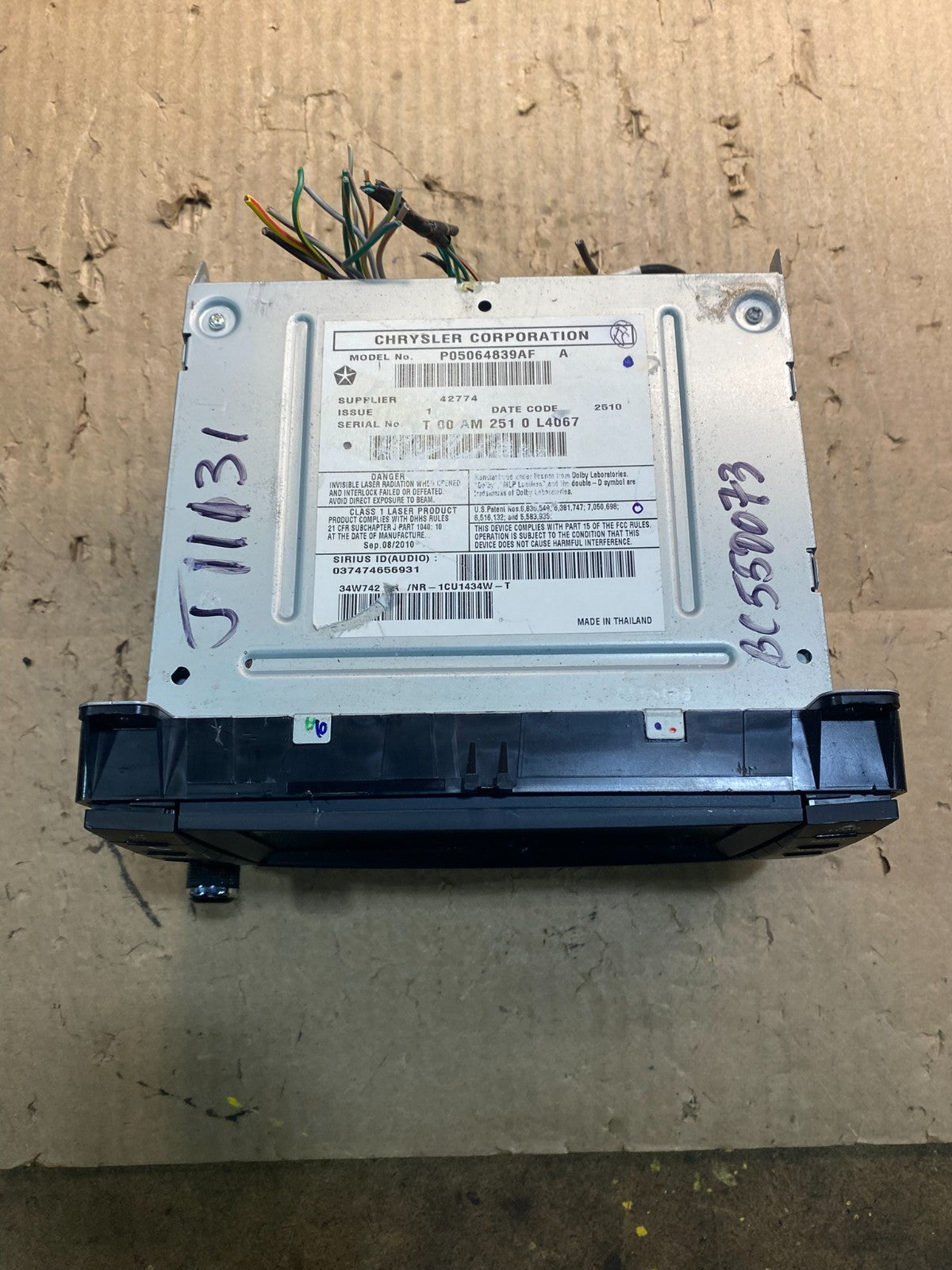 2011 Jeep Grand Cherokee Media Satellite Radio Screen Display Z5380 DG4