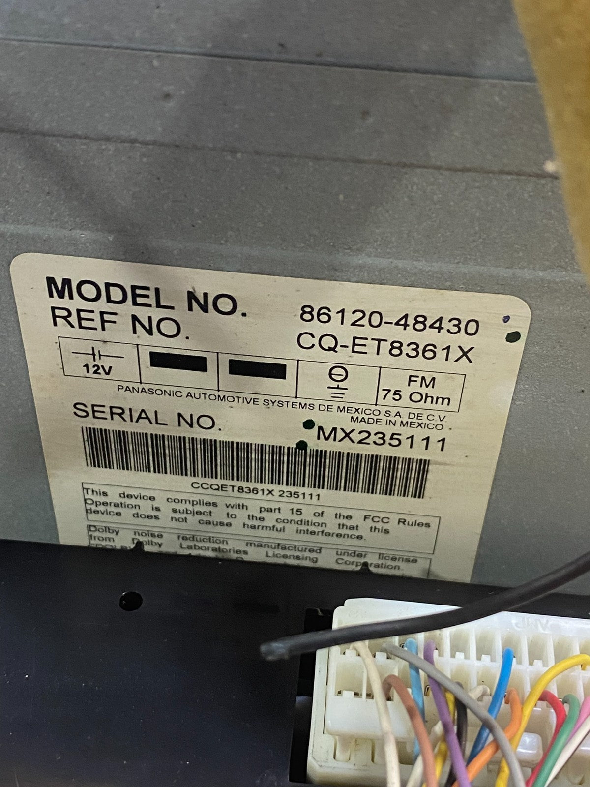 2004 to 2007 Toyota Highlander Climate Control Heater Radio Bezel AF3986 DW6
