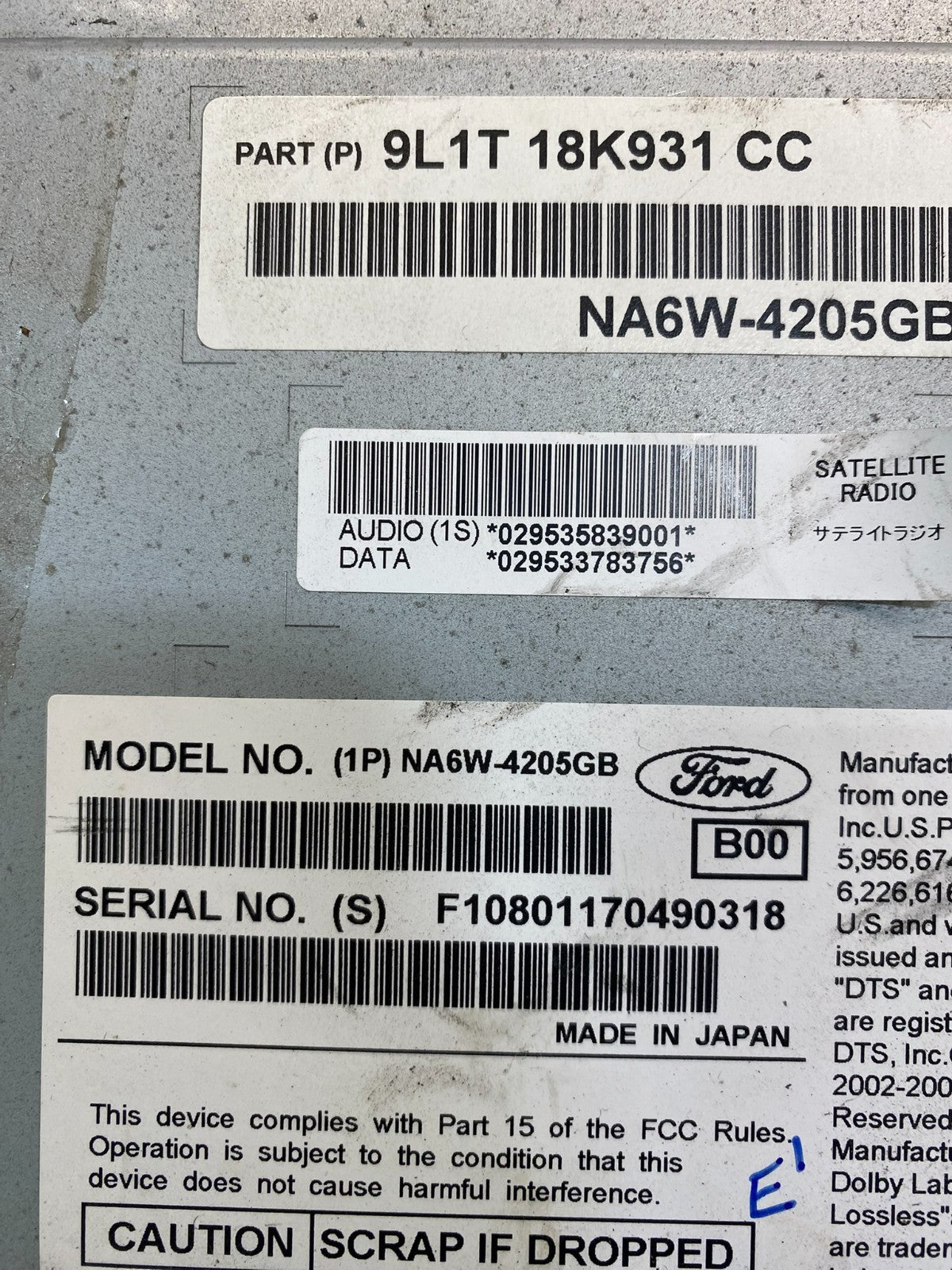 2010 - 2013 Ford Edge AM FM Radio Stereo Screen Display CD Player Oem AA7285 DG7