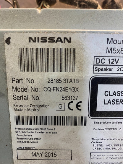 2013 to 2015 Nissan Altima Radio Cd Mp3 Player AUX Port 281853TA1B ad1505 DG6