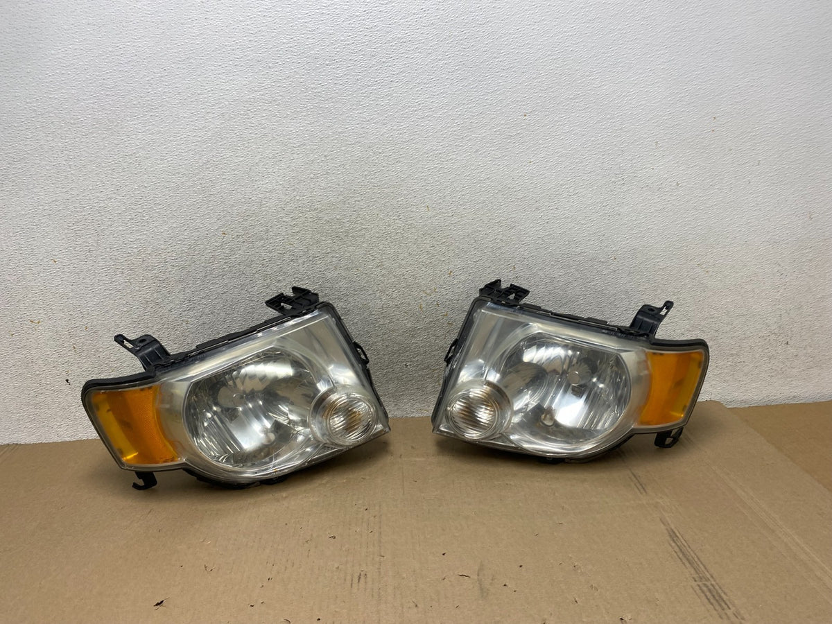 2008 to 2012 Ford Escape Headlights Left+Right Side Set Halogen AJ1965 DW0