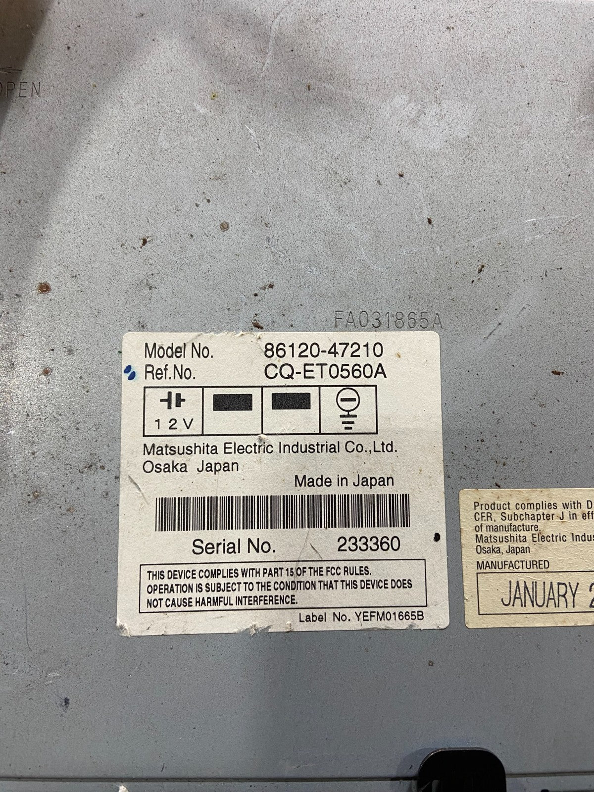 2006 to 2009 Toyota Prius OEM Radio AM/FM CD Player Oem Z0549 DG8