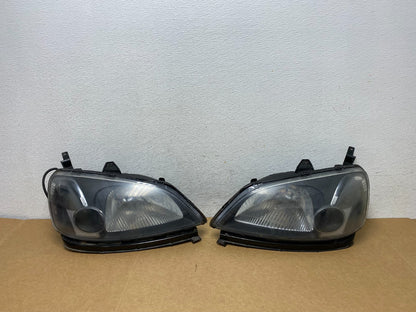 2001 - 2003 Honda Civic Coupe Headlights Halogen Left+Right Side AD5290 DW0