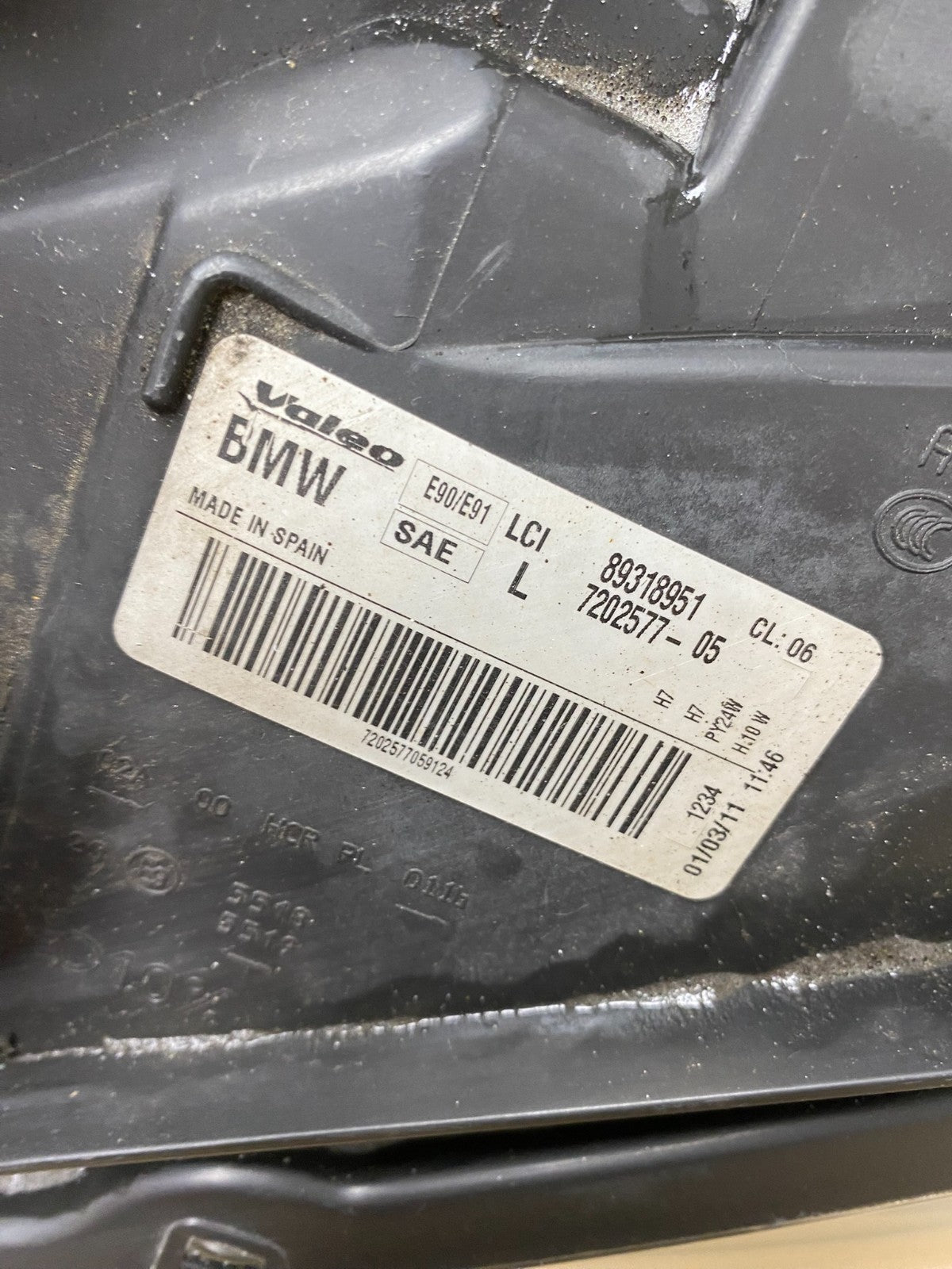 2009-2011 Bmw 3 Series 328i 4/D Sedan Left Driver Headlight Halogen AF9591 DW9