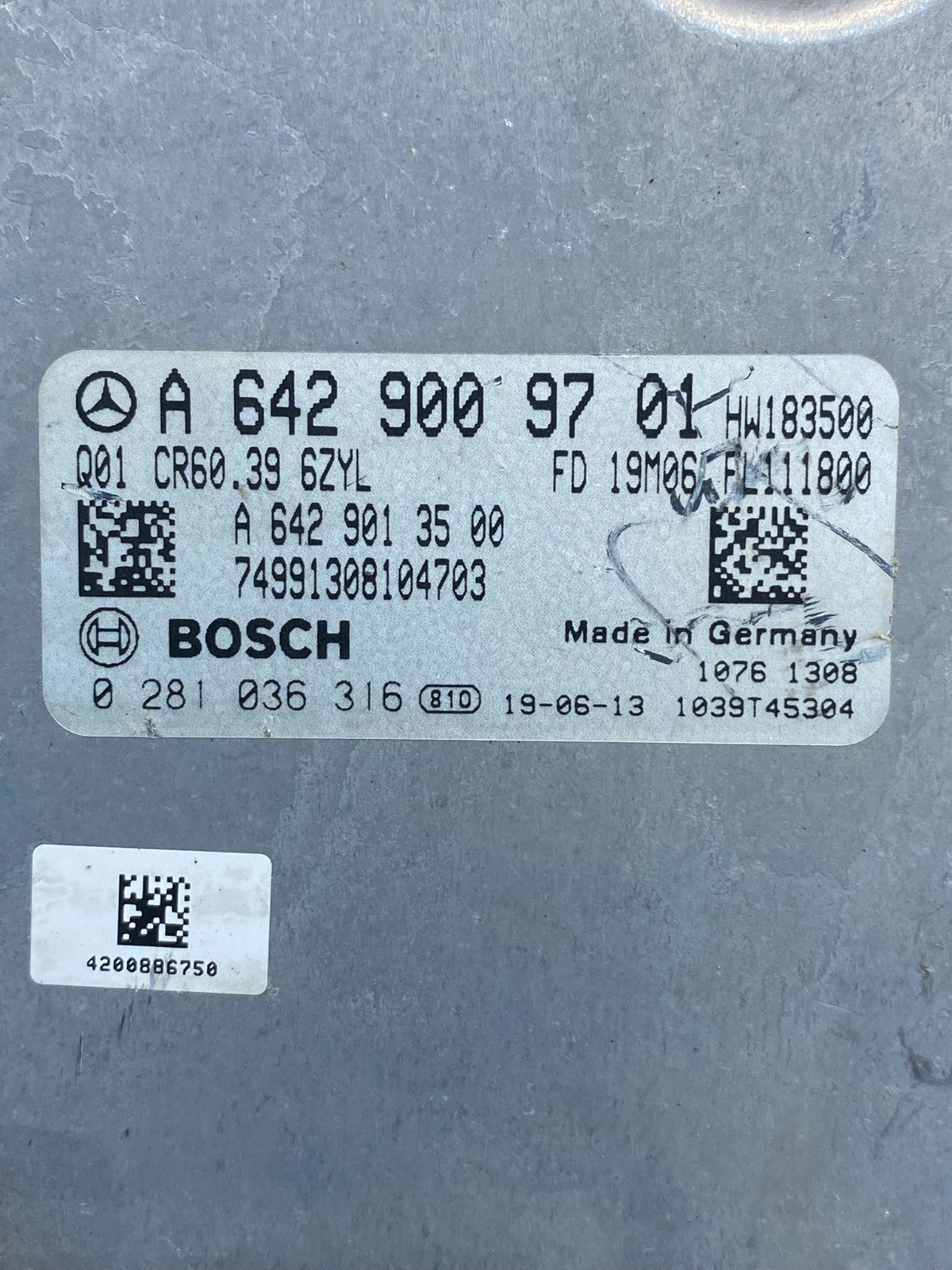 2010 to 2018 Mercedes Sprinter ECU ECM Engine Control Module Unit AG6213 DG2