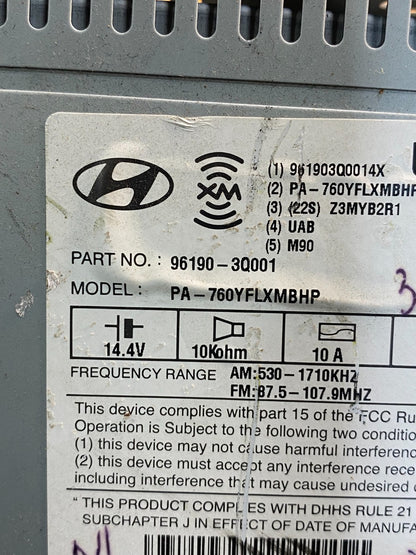 2011 to 2012 Hyundai Sonata Am Fm Cd Changer Player Radio Receiver AD7335 DG6