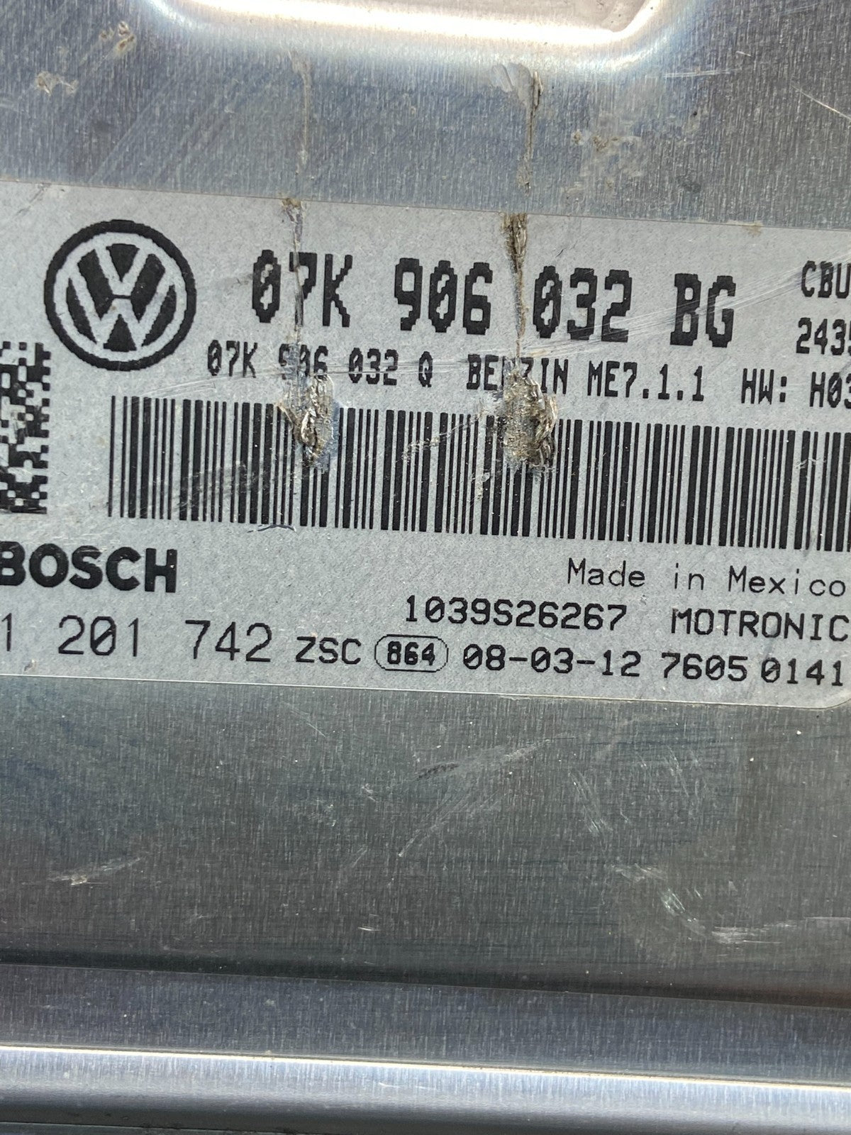 2008 2009 Volkswagen Jetta 2.0L Engine Computer Ecu Pcm Ecm Pcu AF7724 DG2