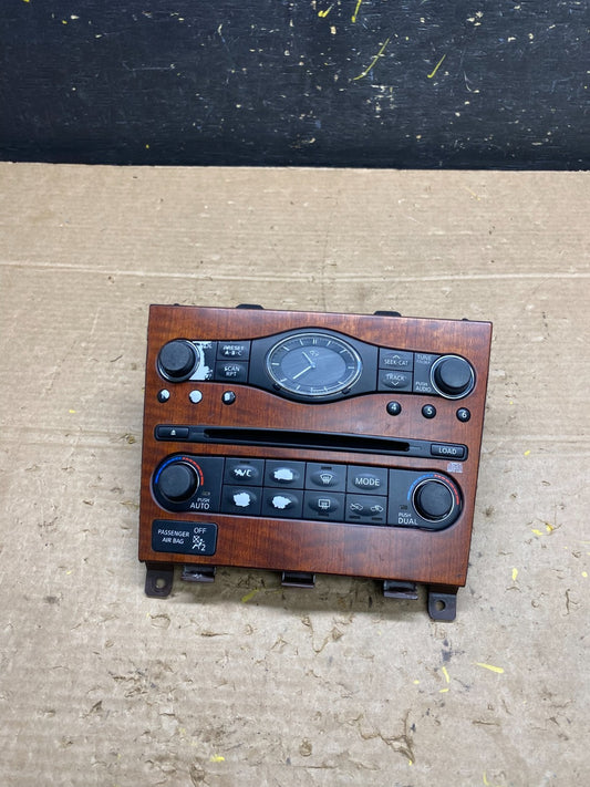2007 to 2010 Infiniti G35 G37 Radio Player Climate Control Panel Bezel W9714 DG0