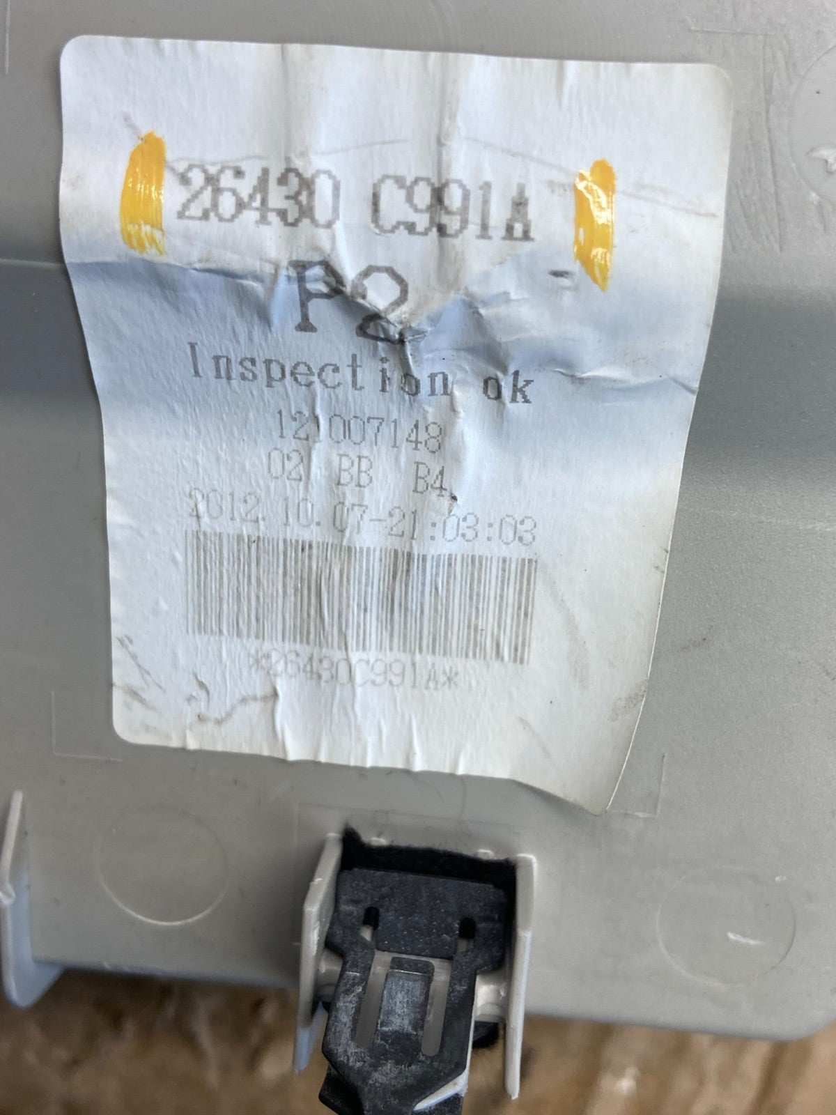 2013 - 2015 Nissan Leaf Upper Overhead Console Storage AF2582 DG7