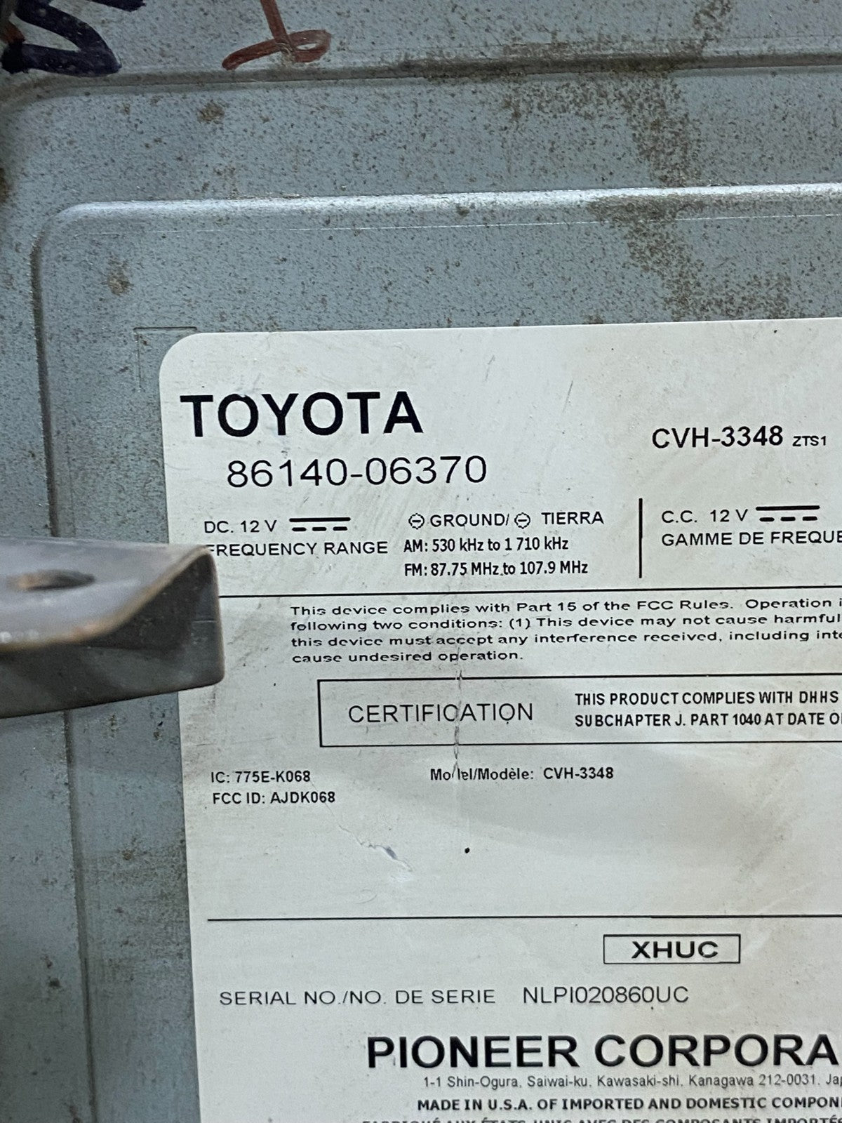 2015-2017 Toyota Camry Radio CD Navigation Screen Display AG9524 DG7