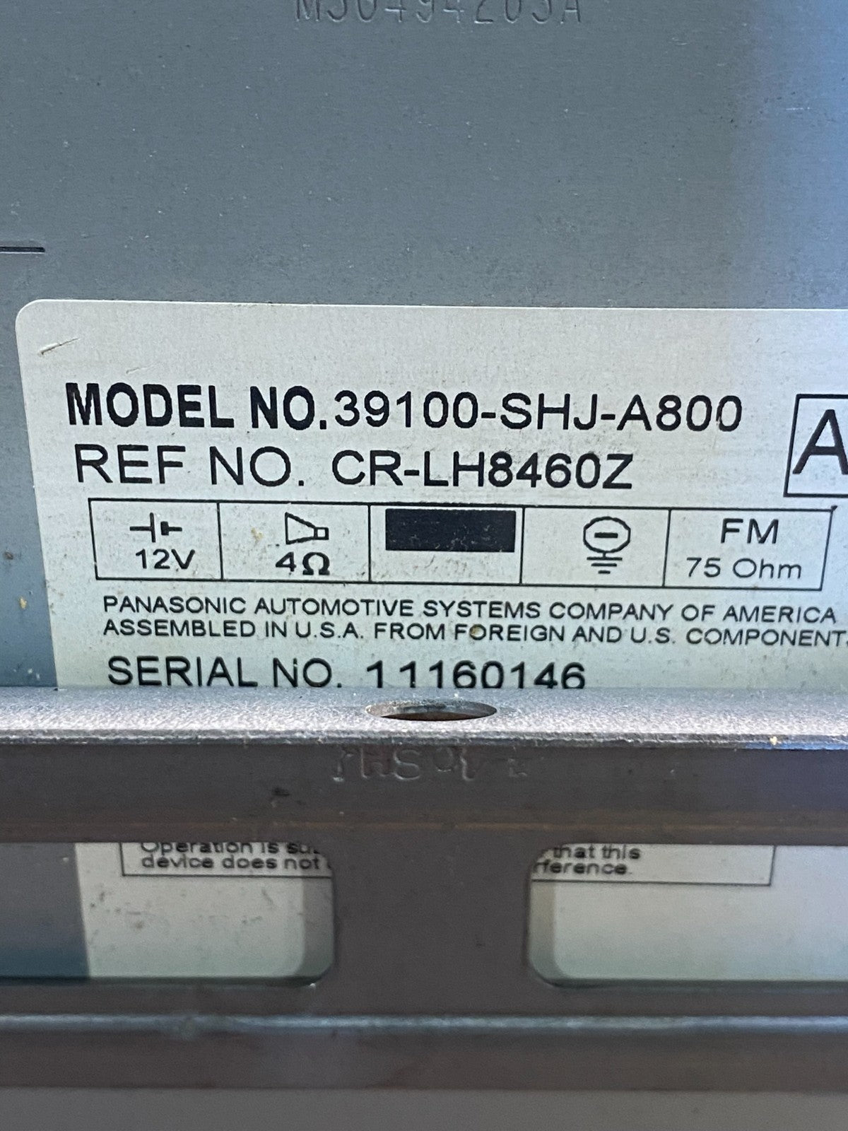 2005 to 2010 Honda Odyssey Am Fm Cd Player Radio Receiver ag3838 DG6