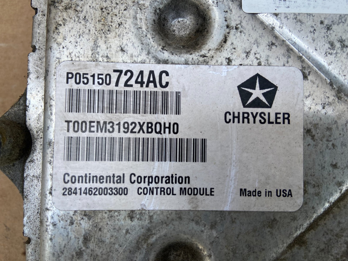2012-13 Dodge Avenger 200 Engine Control Module P05150724AC AD2878 DW2