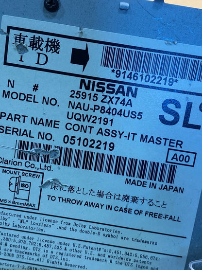 2011 - 2013 Nissan Murano Maxima M35 M37 BOSE Radio CD Navigation AD3659 DG6