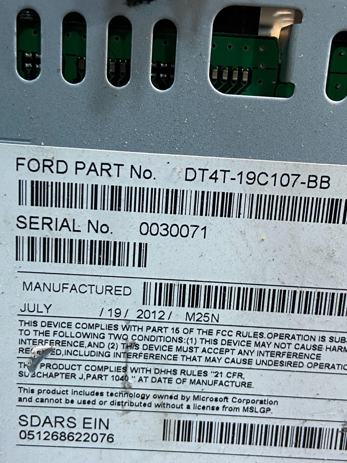 2013 to 2014 Ford Edge AM/FM Radio Reciever AE2271 DG6