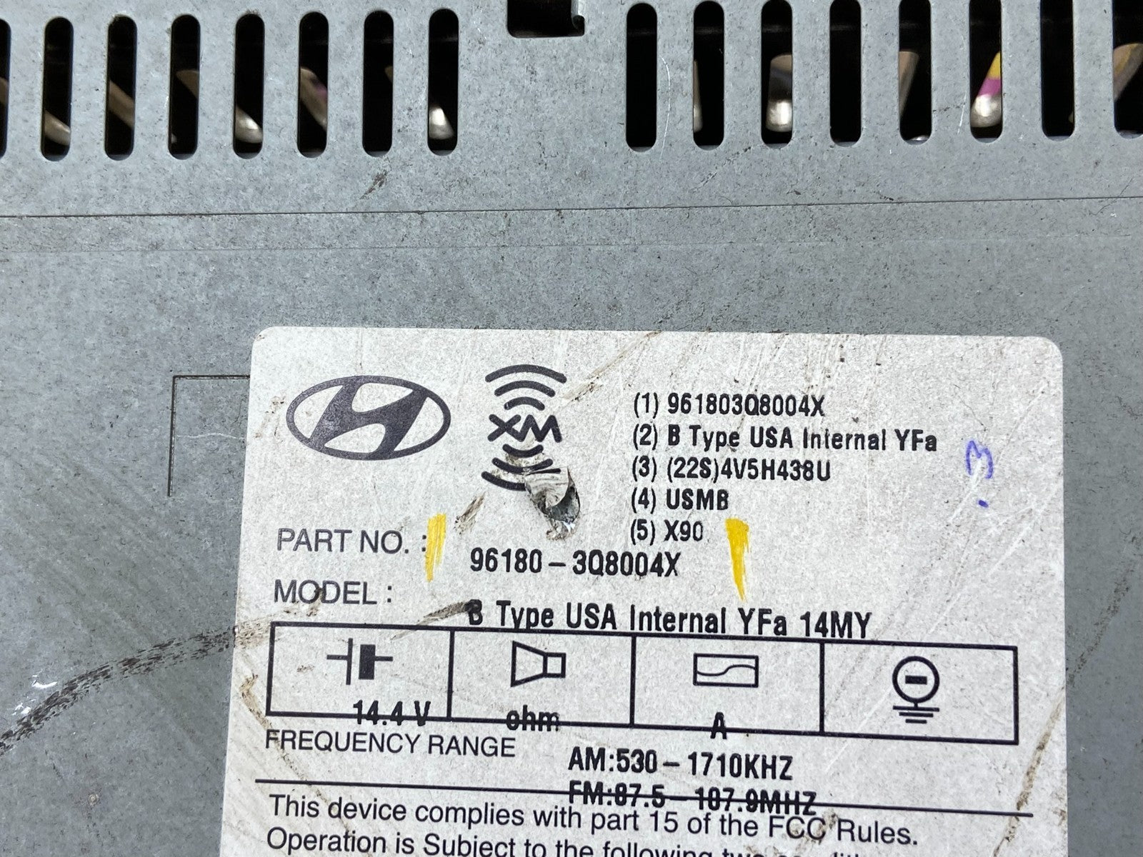 2012 to 2014 Hyundai Sonata Radio CD Player Screen Display Oem U4646 DG5