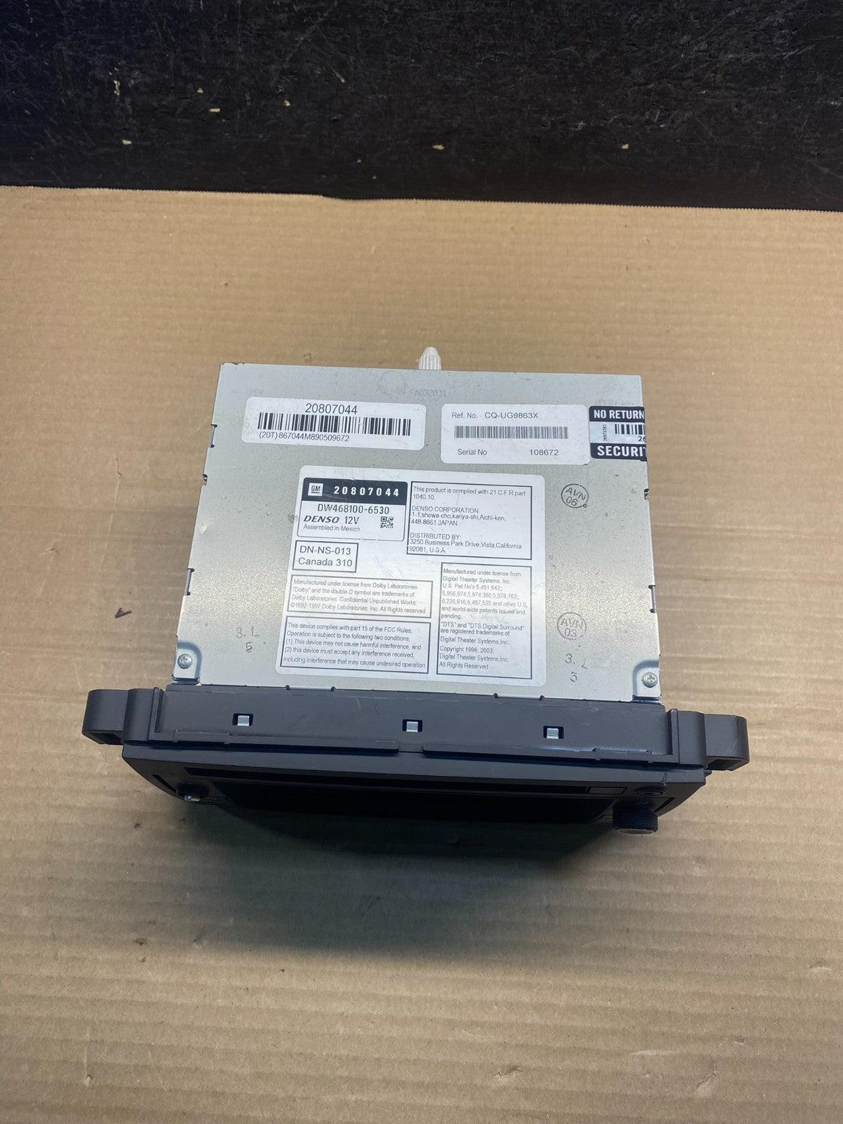 2007-2014 Chevrolet Tahoe AM FM Radio CD Player w Aux Bluetooth AF3842 DG4