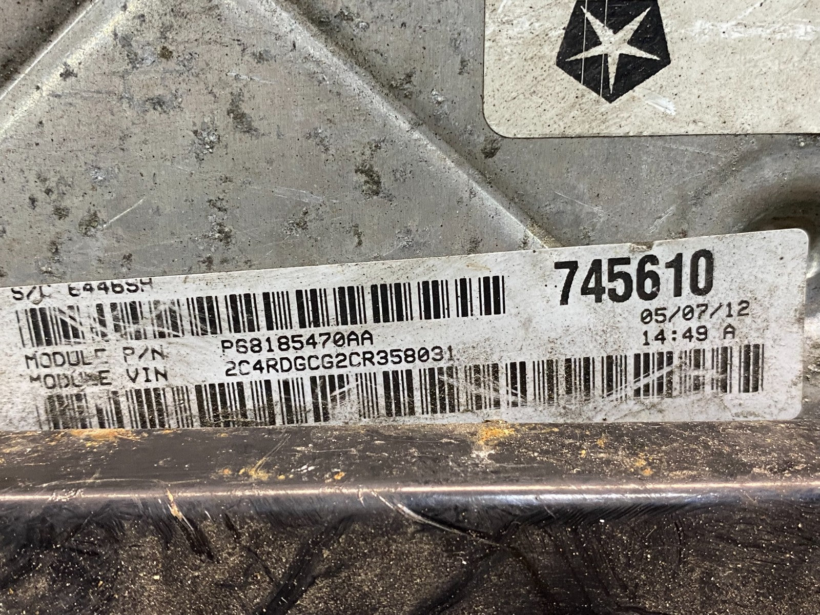 2012 Dodge Grand Caravan Town & Country ECM ECU Engine Computer AG7499 DG2
