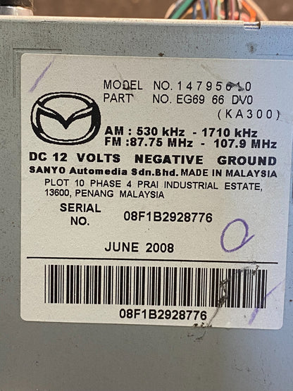 2007-2008 Mazda CX7 CX-7 6 Disc Navigation Touch Screen Radio AF3971 DW6