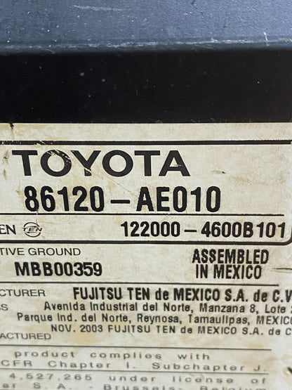 2004 to 2010 Toyota Sienna AM FM CD WMA Mp3 Radio Receiver AG3967 DW6