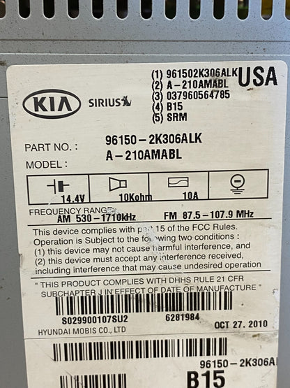 2010-2011 Kia Soul AM FM Radio Stereo Audio CD Player Receiver AI7207 DW6