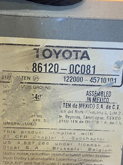 1999 to 2003 Toyota Tundra Sequoia AM/FM Radio Cassete Player AE2521 DG6