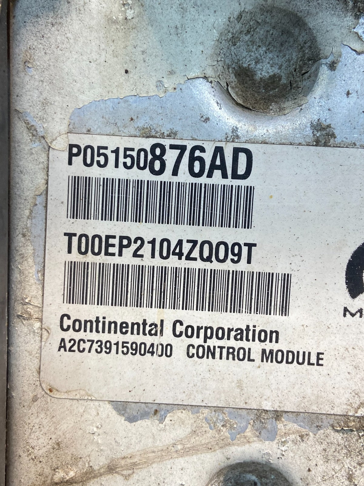 2015 Dodge Caravan Engine Control Unit ECU Module p05150876ad AG1589 DW2