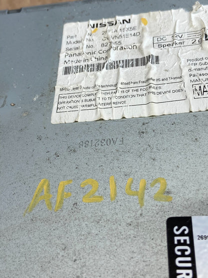 2013 - 2014 Nissan Pathfinder Radio AM/FM Receiver AF2142 DG6