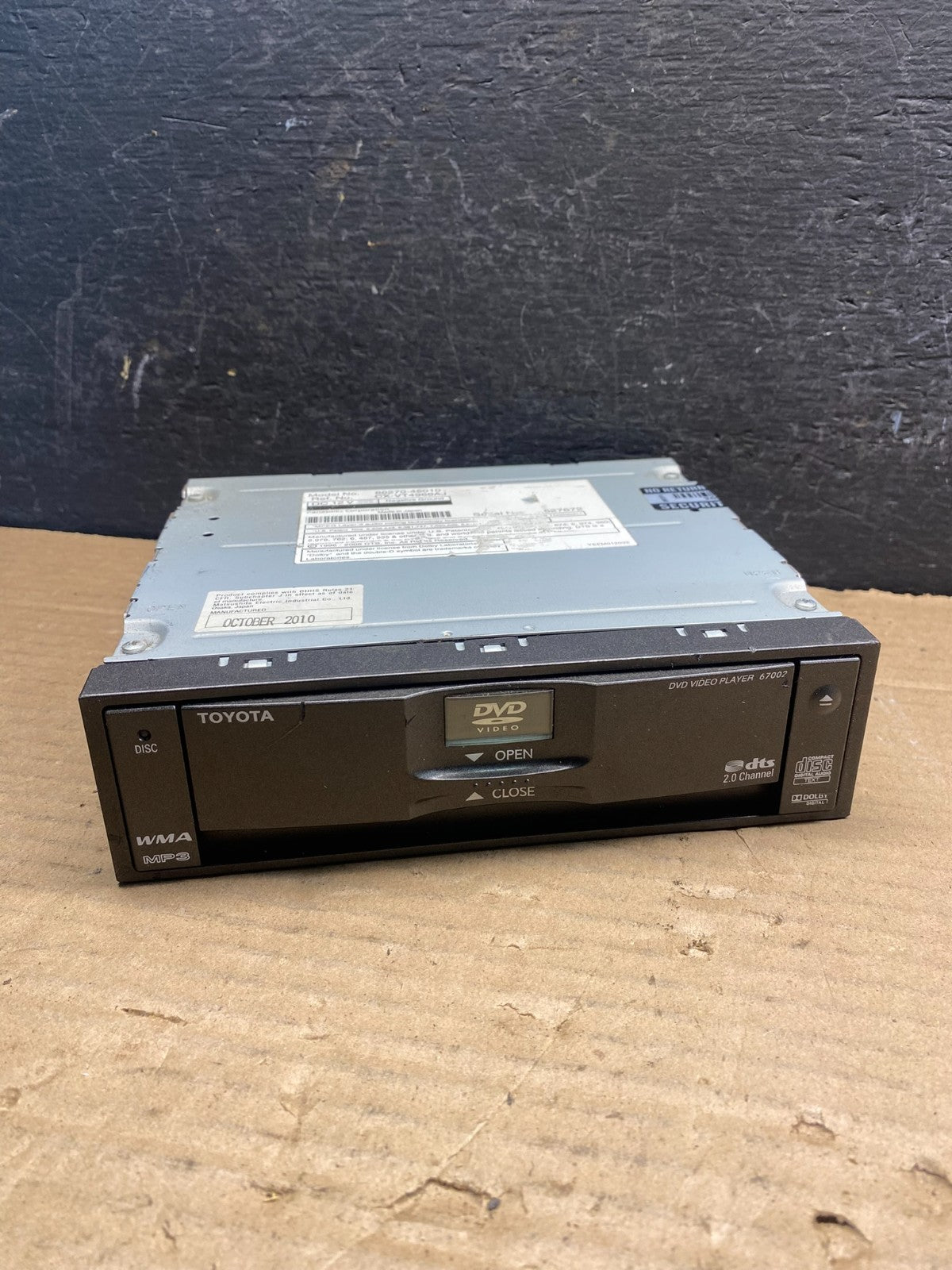 2011-2014 Toyota Sienna Rear Entertainment DVD Player ad9490 DG0