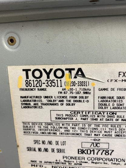 2004 to 2006 Lexus ES330 Es300 Radio Receiver Tape CD Air Vent AC4608 DG5
