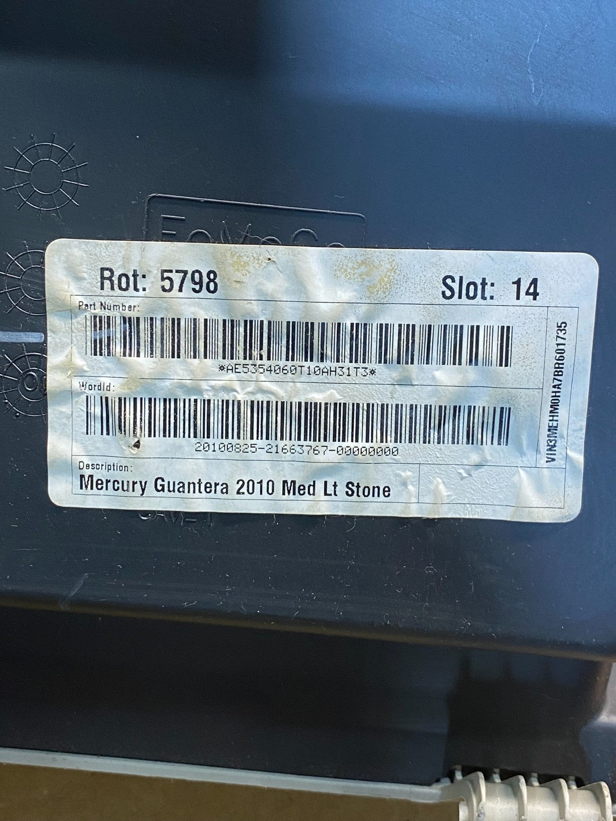 2010 2011 2012 Ford Fusion Mercury Milan Right RH Glove Box ah6978 DG6