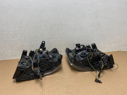 2007 - 2014 GMC Sierra Left+Right Side Black Halogen Headlights Q1572 DW11