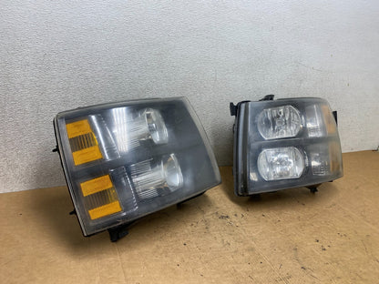 2007 to 2014 Chevrolet Silverado Left+Right Side Black Headlights T3342 DW1