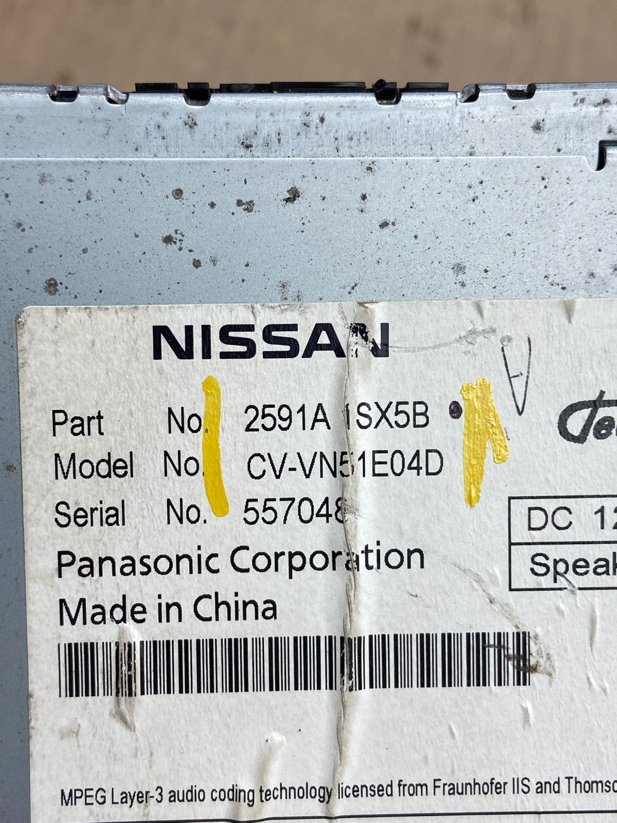 2011 - 2013 Nissan Murano AM/FM Radio CD Player Receiver T9343 DG6