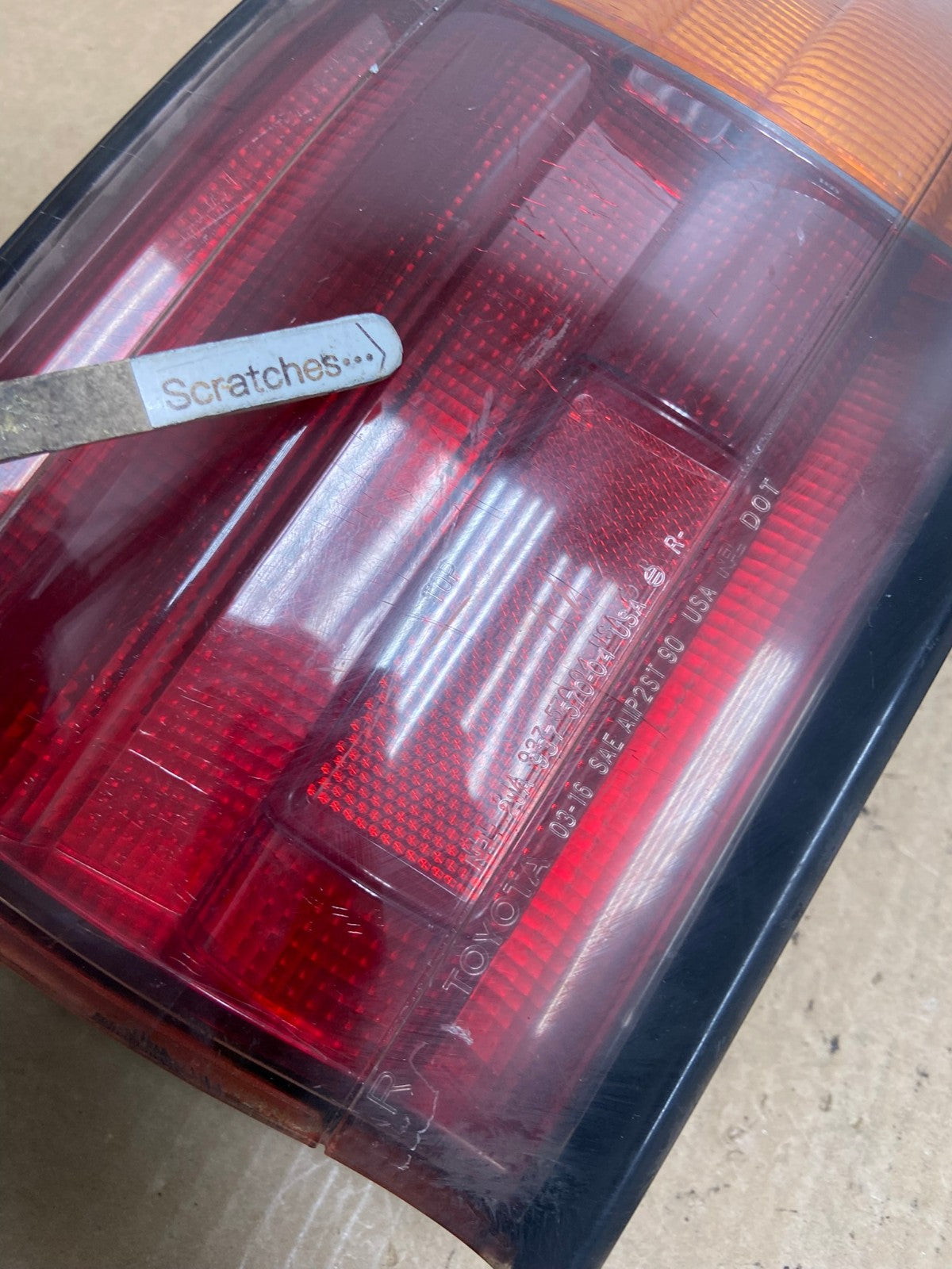 1992 1993 1994 Toyota Camry Right Passenger RH Side Tail Light AG2266 LK3