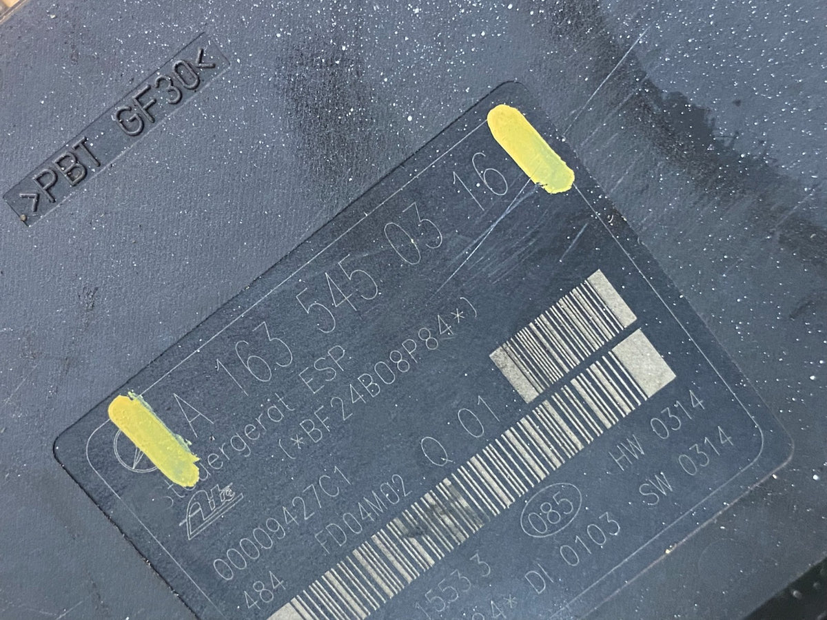 2002 to 2005 Mercedes ML-Class ML320 ABS Control Module A1635450316 AH9615 DG6