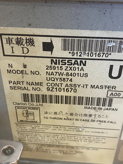 2010 to 2012 Nissan Altima Radio Cd Mp3 Player AUX Climate Control AF3899 DW6